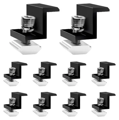 Produktbild von Solarmodul Halterung Endklemme 30mm Schwarz - Solarpanel Halterung, 10 Stück Befestigung Solarmodul, Solarpanel Z-halter Solarhalterungen Verstellbar Klemme, Halter Solarpanel für PV Photovoltaik
