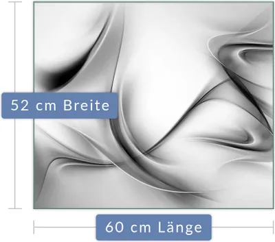 Produktbild von Herdabdeckplatte Abdeckung Glaskeramikfeld Abdeckplatte 1-Teilig 60x52 Abstrakt Grau