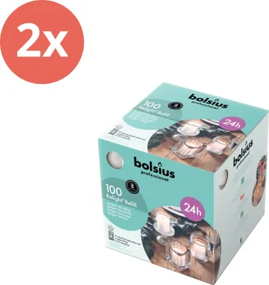 Productafbeelding van Bolsius - Horeca Relight - Navulkaarsen - 64/52 - 100 stuks per verpakking - Transparant - Voordeelverpakking - 200 stuks - 2 verpakkingen