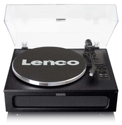 Produktbild von Lenco LS-430BK - Plattenspieler mit 4 eingebauten Lautsprechern - 40 Watt RMS - Bluetooth® - Kunstleder - Schwartz