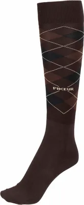 Produktbild von Pikeur Kniesocken CHECKED 090 chocolate 35-38