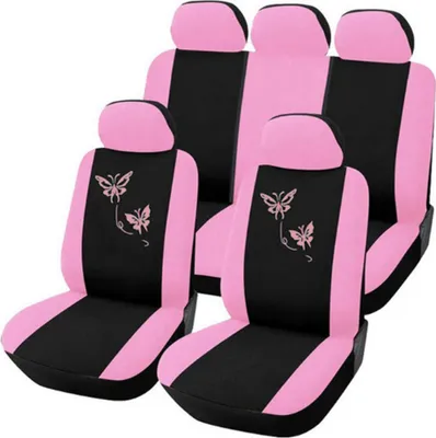 Produktbild von 9er Autositzbezüge Set Universal Schonbezüge Sitzauflagen Sitzbezug (Rosa)
