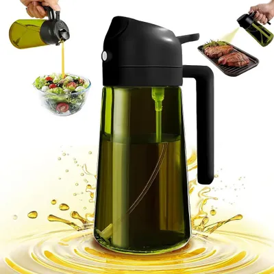 2-in-1 Ölsprüher 470 ml Glas – Sprühen & Gießen für Küche