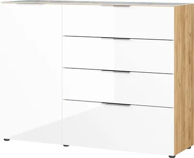 Produktbild von Sideboard Dudek 134cm mit 4 Schubladen und 1 Tür - weiß/Eiche