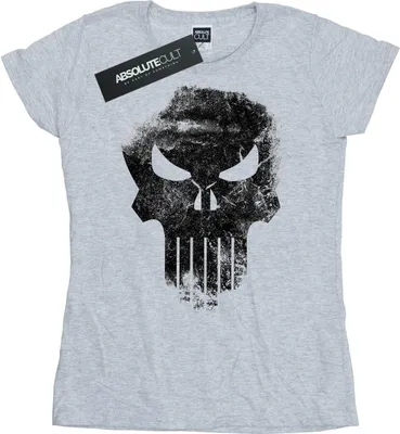 Produktbild von Marvel - "The Punisher Distrressed Skull" T-Shirt für Damen BI30568 (XL) (Grau)