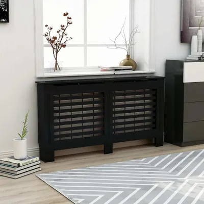 Produktbild von "im Angebot" Heizkörperverkleidung Schwarz 152x19x81,5 cm MDF - Klima- & Heizgeräte Zubehör CC2272