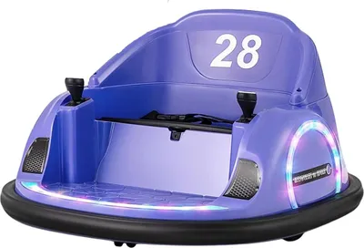 Productafbeelding van Elektrische kinderauto met een draaifunctie van 360 graden, 12V, paars