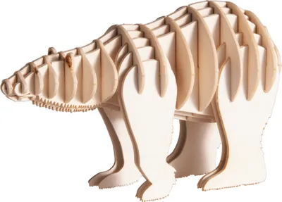 Produktbild von 3D-Modell, Eisbär, Spezialkarton, gelasert