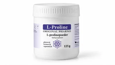 Productafbeelding van Original Pharno L-Proline 125 g – puur prolinepoeder, vegan, AI-gegenereerde afbeelding