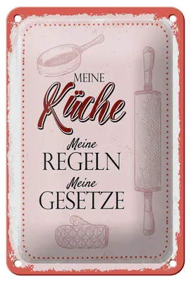 Produktbild von Blechschild Meine Küche meine Regeln, 18x12 cm, Blechschilder Spruch Küche