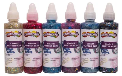 Produktbild von Colorations Glitzerkleber Konfetti 118 ml 6er Set Bastelspaß
