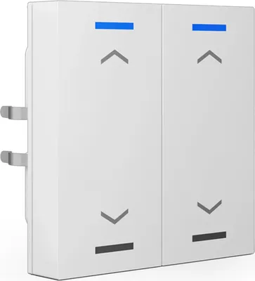 Image de MDT KNX Bouton-poussoir Light 55 double, RGBW, capteur de température, blanc pur brillant, store, 1 pièce.