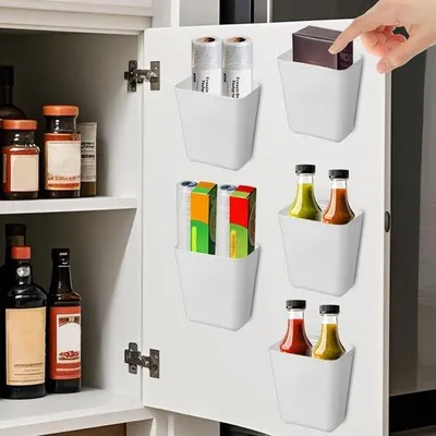 Produktbild von Unyqoos Selbstklebende Aufbewahrungsboxen Set für Küche, Bad und Schlafzimmer – Bohrfrei, 5 Stück