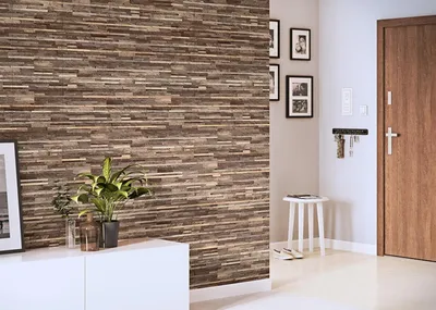 Produktbild von VILO Motivo Wandpaneele - Wasserfest & UV-Beständig - Klick-Montage - 2,65m² (4 Paneele) - 265x25cm - Brown Slate