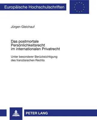 Produktbild von Das postmortale Persönlichkeitsrecht im internationalen Privatrecht