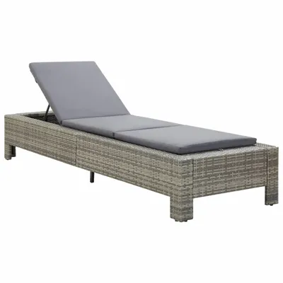 Produktbild von vidaXL Sonnenliege mit Auflage Grau Poly Rattan