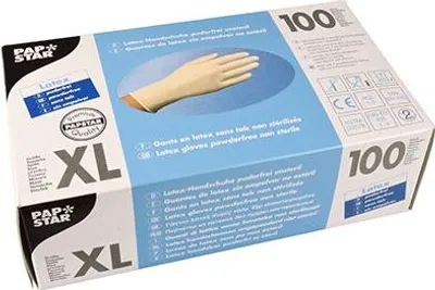Produktbild von 1000 Papstar Handschuhe, Latex puderfrei weiss Größe XL 12201