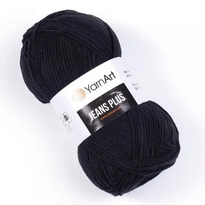 Produktbild von YarnArt Jeans Plus 53 Schwarz – Weiche, Strapazierfähige Baumwollmischgarn für Häkeln & Stricken
