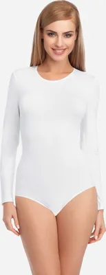 Produktbild von Merry Style Damen Langarm Body BD109 (Weiß, L)