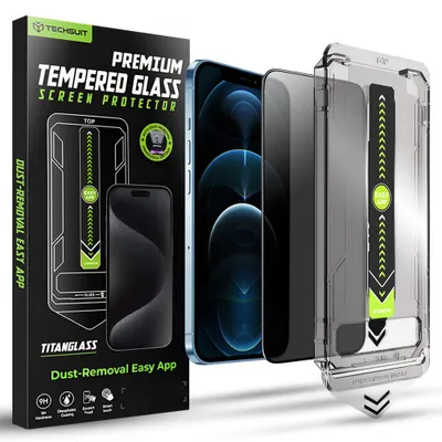 Obrázok produktu pre Techsuit – TitanGlass FullCover ochranné tvrdené sklo Privacy na iPhone 12 Pro Max – čierne