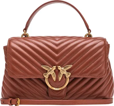 Produktbild von PINKO Handtasche Umhängetasche Love Lady Puff Classic CL Sheep Nappa Chevron Arab - Antique Gold braun