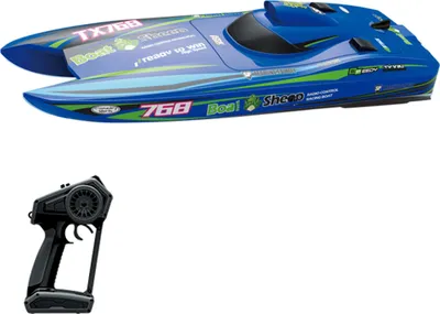 Produktbild von Ferngesteuertes Boot, 2,4 GHz, hohe Geschwindigkeit, 30 km/h, buerstenloser Turbojet-Schnellboot, ferngesteuertes Schiff, Kuehlung, wasserdicht, Erinnerung an niedrigen Batteriestand/ueber Distanz