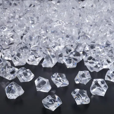 Obrázek produktu pro Relaxdays Dekorační diamanty, sada 900 ks, svatební dekorace na stůl, dekorace do ledových kostek, plast, 1 x 1,5 x 1 cm, průhledné