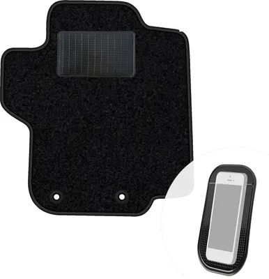 Produktbild von moto-MOLTICO Fahrer Fußmatte Auto Velours Fahrerseite Autoteppiche Schwarz Fahrermatte 1-teilig passend für Peugeot 1007 - 2005-2009