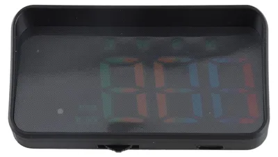 Imagen del producto de Sistema de proyección para parabrisas con GPS, que funciona como velocímetro y cuenta con una pantalla de alta definición, alerta de exceso de velocidad, muestra la velocidad en km/h y mph, y es fácil de instalar (plug and play)