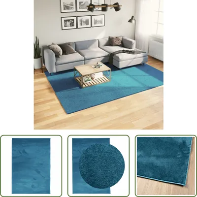 Immagine prodotto di The Living Store Tappeto OVIEDO a pelo corto turchese 200x280 cm