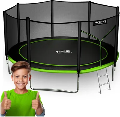 Produktbild von Gartentrampolin 13ft/404cm mit Outdoor-Netz und Leiter Neo-Sport