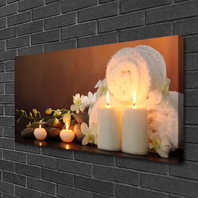 Produktbild von Tulup Leinwand-Bilder 100x50 Wandbild Canvas Kunstdruck Kerzen Badetücher Kunst