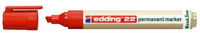 Produktbild von Edding 22 EcoLine, Rot, Meißel, Polypropylen (PP), Multi, 1 mm, 5 mm