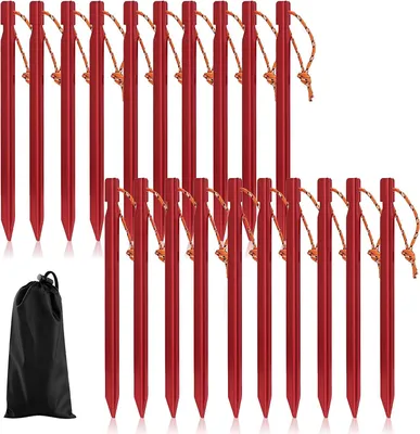 Obrázok produktu pre Kolíky do stanu 20 kusov, 18 cm, hliník, odolné voči búrke, pre kempovanie