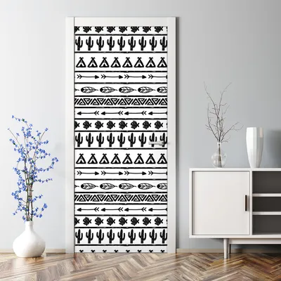 Produktbild von Dekorative Türposter selbstklebend Klebefolie Wandaufkleber Boho Muster 77 x 200 cm