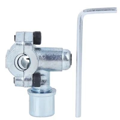 A metal plumbing tool with a hex wrench on a white background.