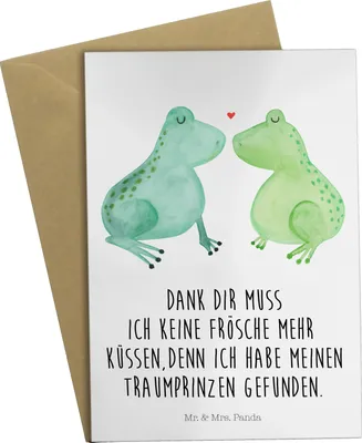 Produktbild von Mr. & Mrs. Panda neujahrskarte Frosch Liebe - Weiß - Geschenk, Grußkarten, Freundin, hochzeitskarten, Verheiratet, Grußkarte, weihnachtskarten, kommunionskarte