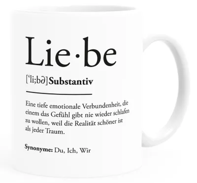 Produktbild von Kaffee-Tasse Liebe Definition Duden Wörterbuch Geschenk Valentinstag Jahrestag Spruch Du Ich Wir SpecialMe® Uni-Weiß Keramik-Tasse