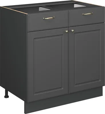 Produktbild von Küchenunterschrank Vicco Fame-Line Anthrazit-Gold Landhaus 80 cm , AP Eiche, Model 57259