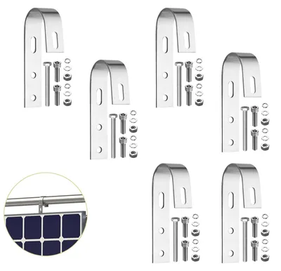 Solarpanel-Halterung 6er-Set aus Edelstahl 304 für Balkon und Flachdach