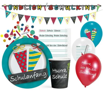Produktbild von Einschulung Schulanfang Partyset 45-teilig
