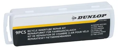 Image de Kit de réparation pour vélo Dunlop, 9 pièces, kit de rustines pour chambres à air