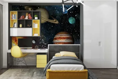 Obrázek produktu pro DECO WALLS Fototapeta do dětského pokoje Planety a vesmír - výjimečná odolnost XXL 260x390 cm