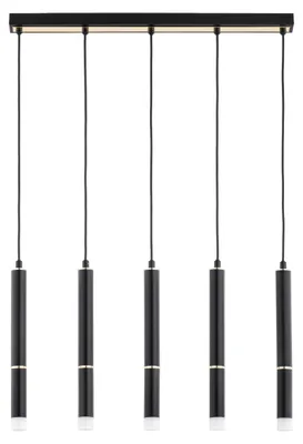 Immagine prodotto di Lampada a sospensione DERSO nero-oro 5xG9x10W in metallo, dimensioni: 85x5x60 cm, IP20, Alfa