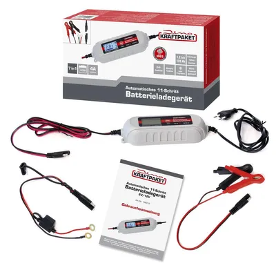 Immagine prodotto di Dino KRAFTPAKET Caricabatterie automatico intelligente 4A-6V/12V, piombo-acido, GEL, Start/Stop EFB, AGM Caricabatterie da auto per auto e moto