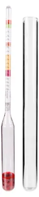 Produktbild von Alkoholmeter mit Messzylinder aus Glas 100% - Alkoholmessgerät Alkoholmesser Hydrometer
