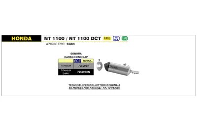 Produktbild von ARROW Auspuff SONORA DARK Titan für Honda NT1100 / DCT ab Modelljahr 2022-