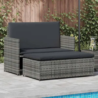 Obrázok produktu pre vidaXL 2-dielna záhradná obývacia súprava s vankúšmi Poly Rattan Grey