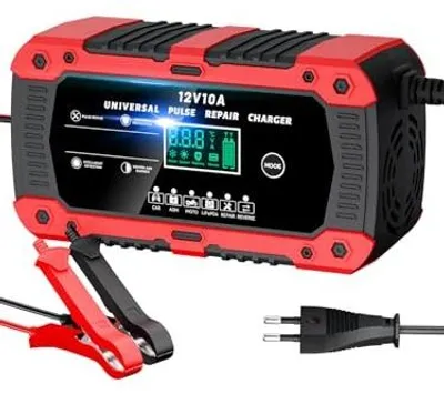 Zdjęcie produktu dla Ładowarka akumulatora 12V 10A do samochodów motocykli LIFEPO4 agm