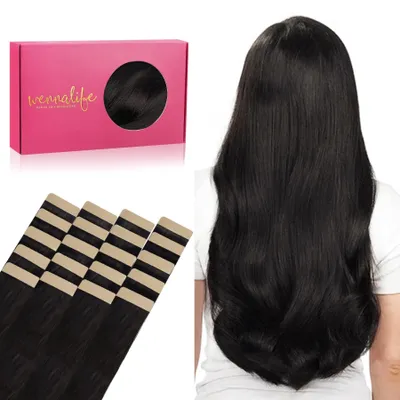 Image de Omgoods - Extensions adhésives en cheveux naturels, 40 cm